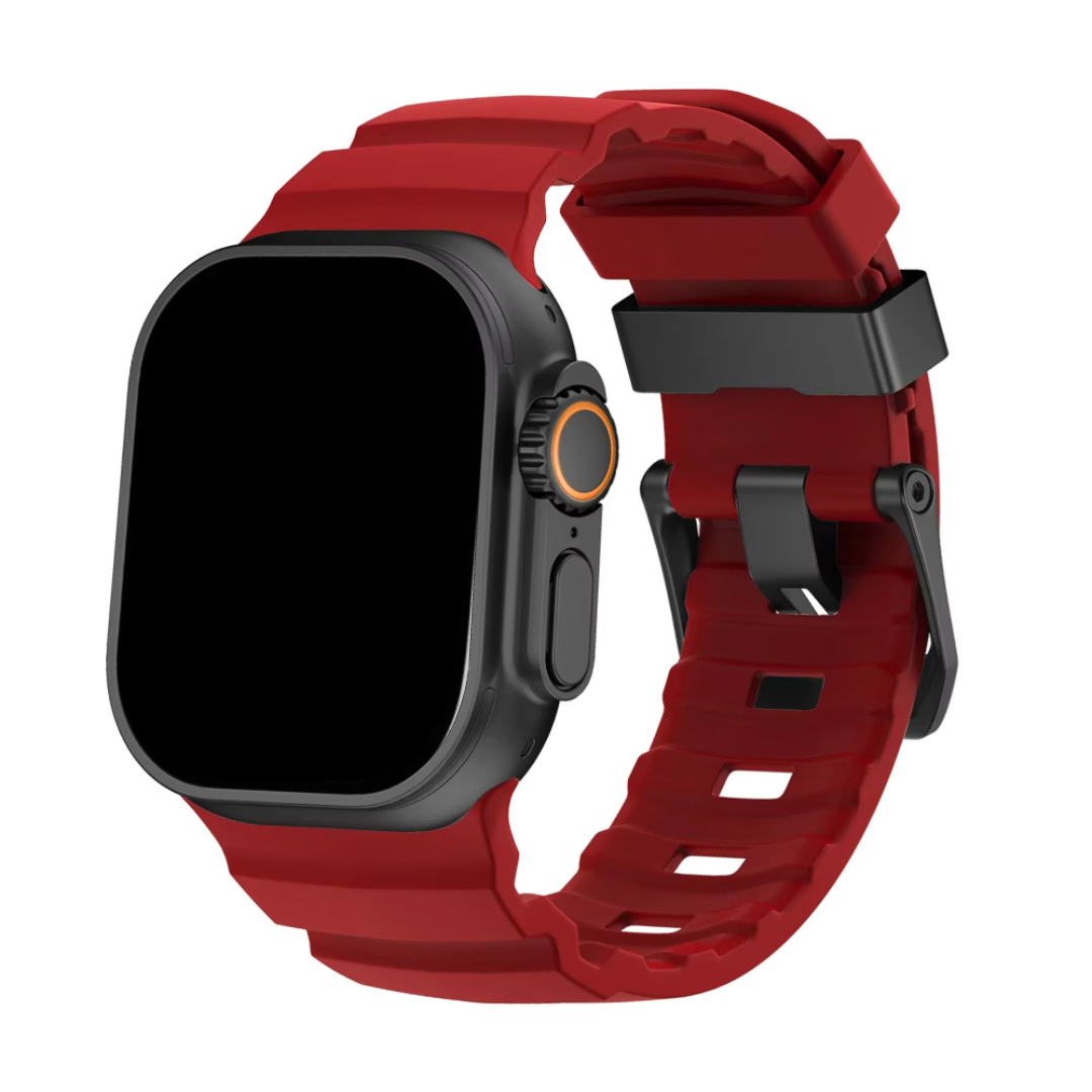 Bracelet Apple Watch en Silicone - Boucle Titane 44/45/46/49mm
