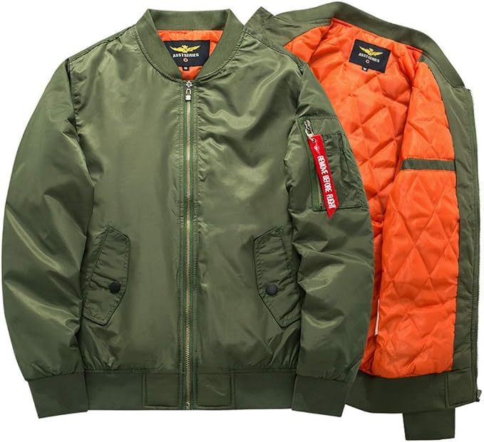 Blouson Bomber Homme Matelassé Doublé Zippé à Poches