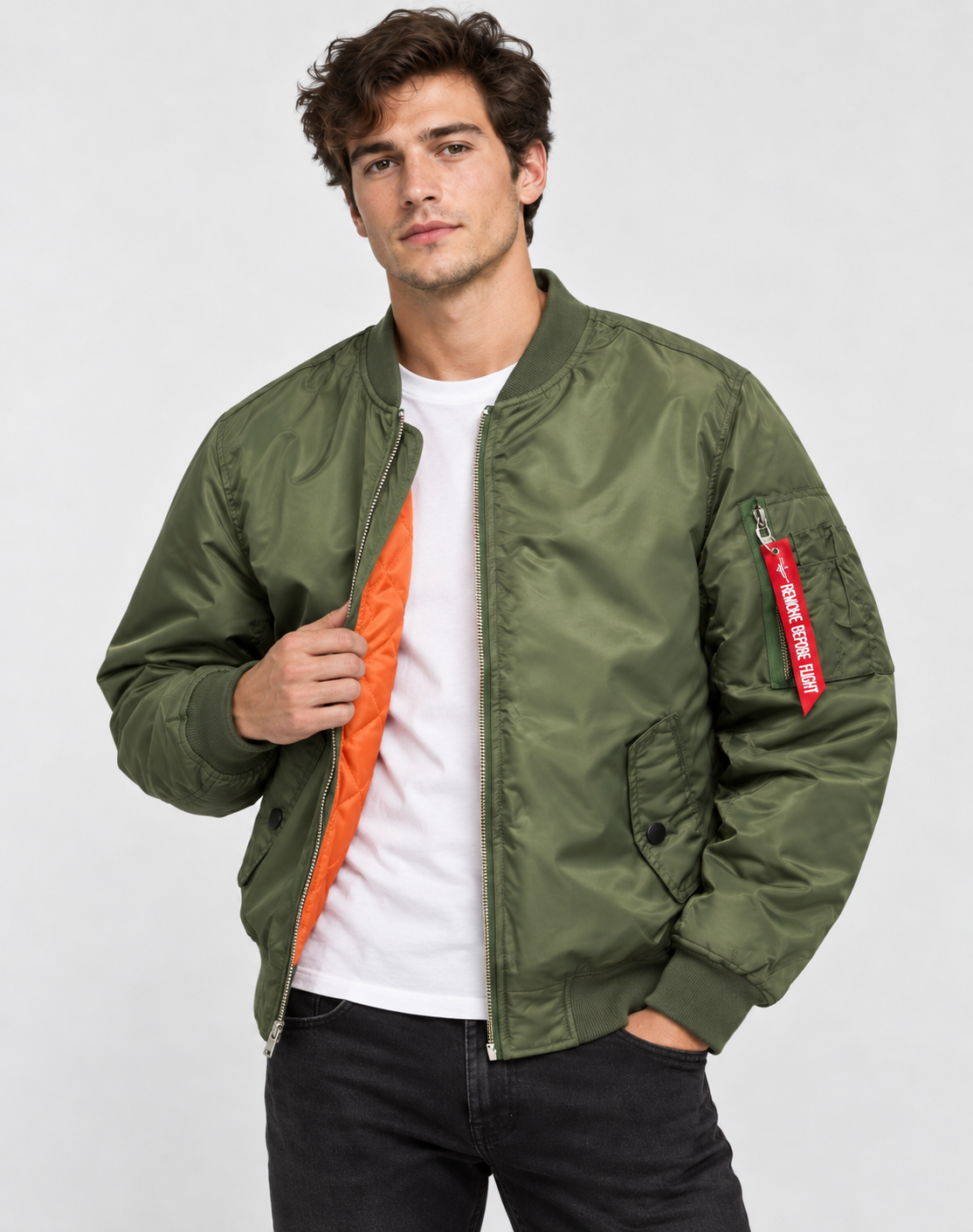 Blouson Bomber Homme Matelassé Doublé Zippé à Poches