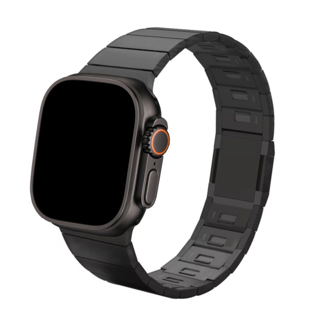 Bracelet Montre Titane à Maillons - Fermoir Magnétique Compatible Apple Watch
