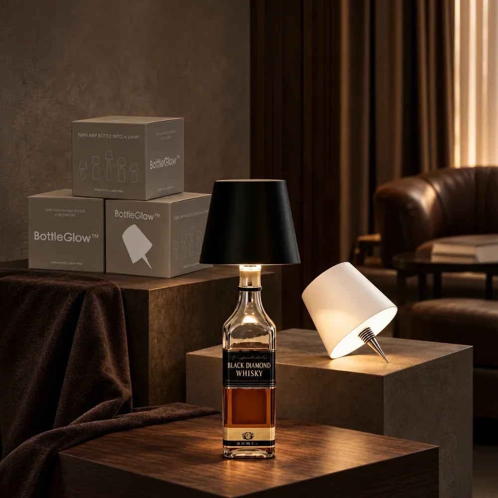Lampe Sans Fil Rechargeable pour Bouteille - Éclairage LED 3 Tons