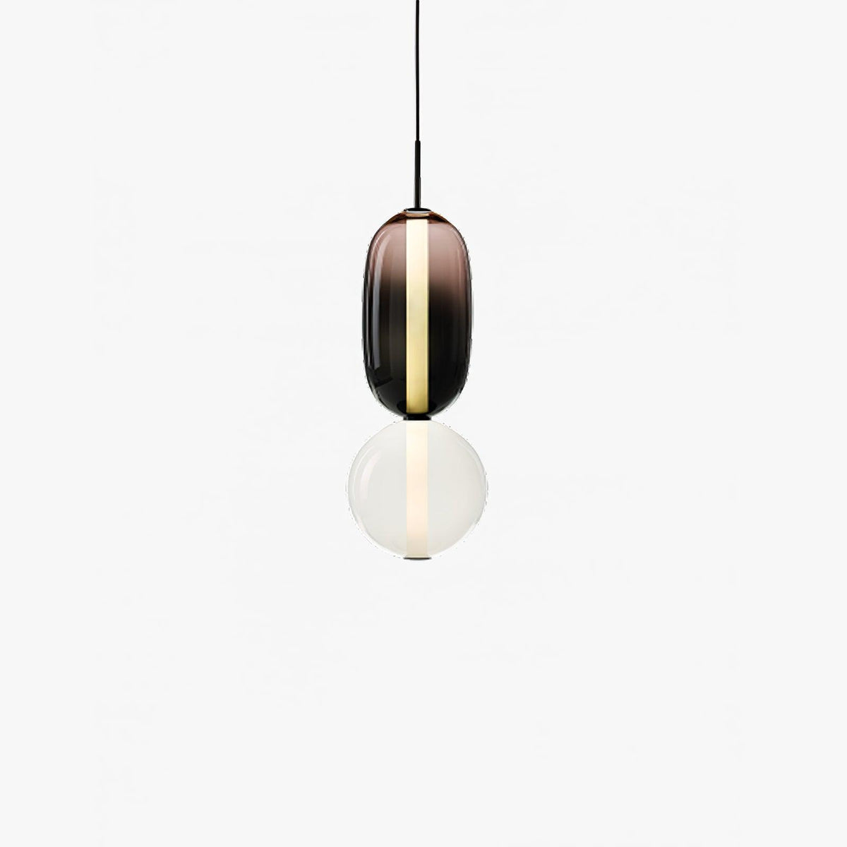 Suspension Verre Coloré Design - Lustre Luciole Boule Soufflée