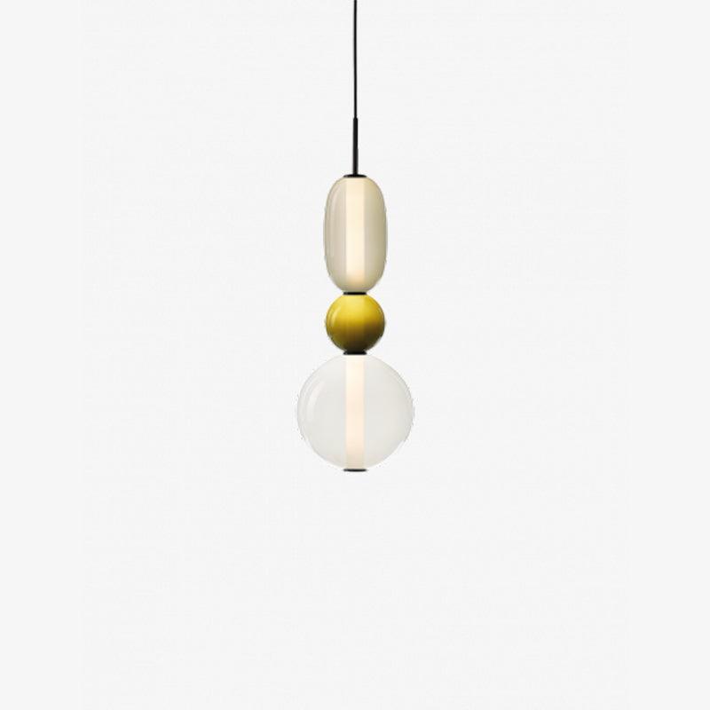 Suspension Verre Coloré Design - Lustre Luciole Boule Soufflée