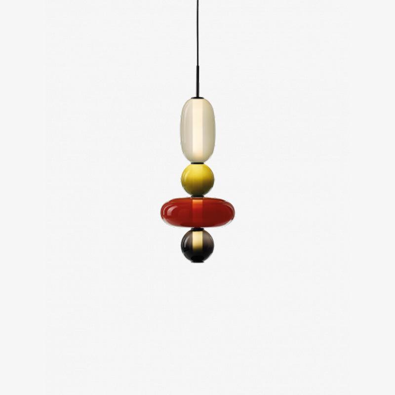 Suspension Verre Coloré Design - Lustre Luciole Boule Soufflée