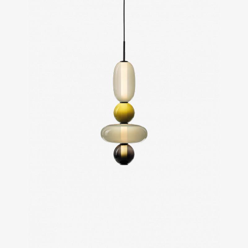 Suspension Verre Coloré Design - Lustre Luciole Boule Soufflée