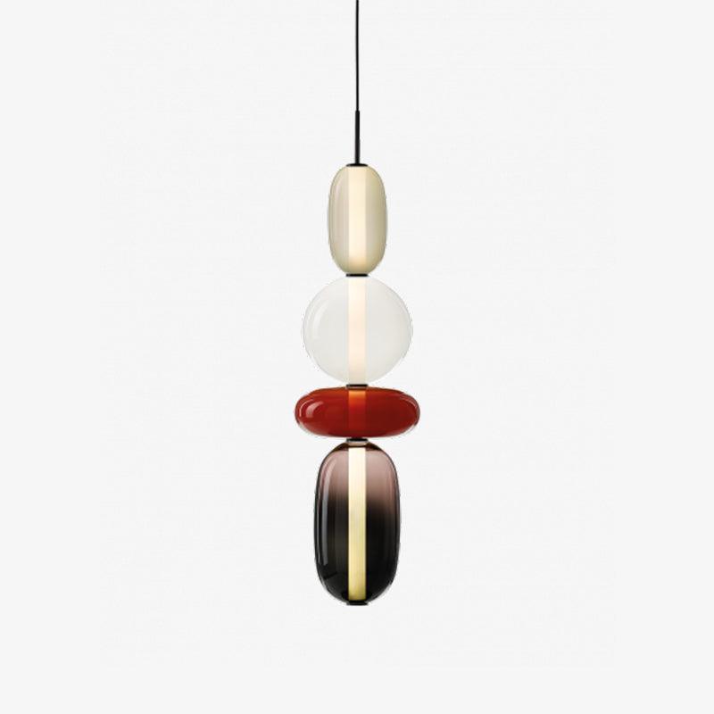 Suspension Verre Coloré Design - Lustre Luciole Boule Soufflée