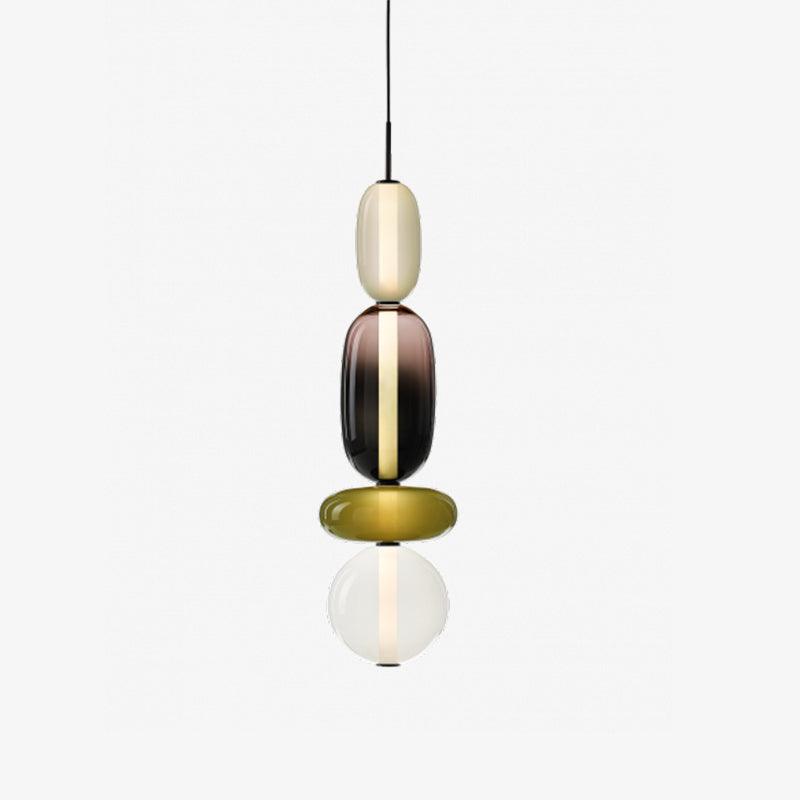Suspension Verre Coloré Design - Lustre Luciole Boule Soufflée