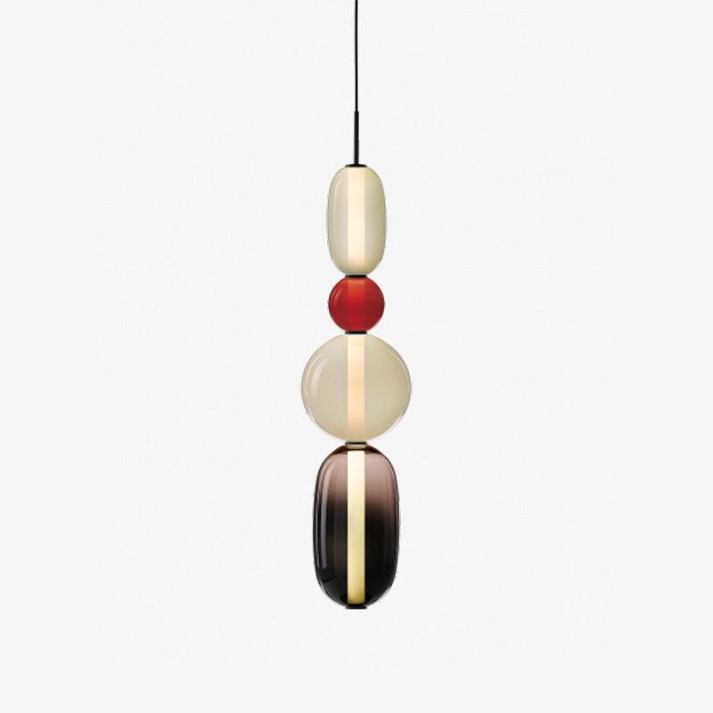 Suspension Verre Coloré Design - Lustre Luciole Boule Soufflée