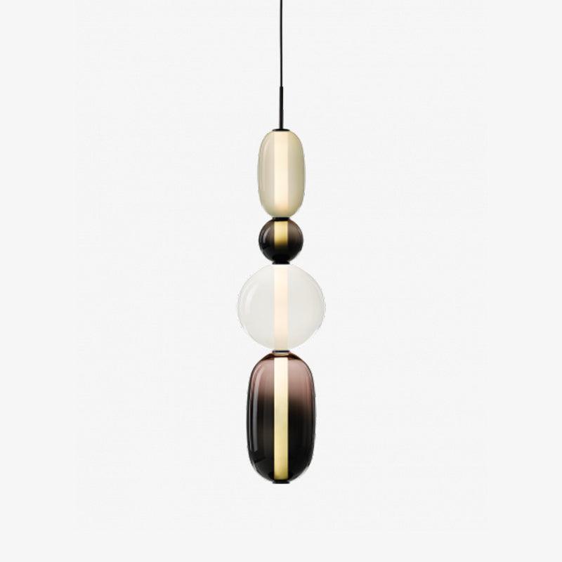 Suspension Verre Coloré Design - Lustre Luciole Boule Soufflée