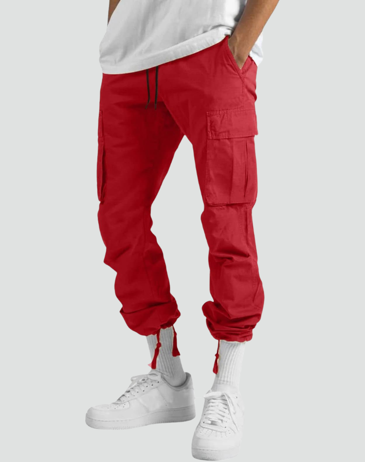Pantalon Cargo Homme Multi-Poches Taille Ajustable