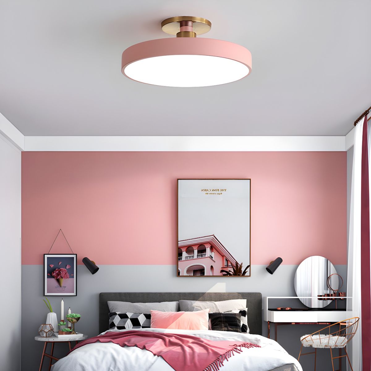 Plafonnier LED Rond Design - Applique Semi-Encastrée