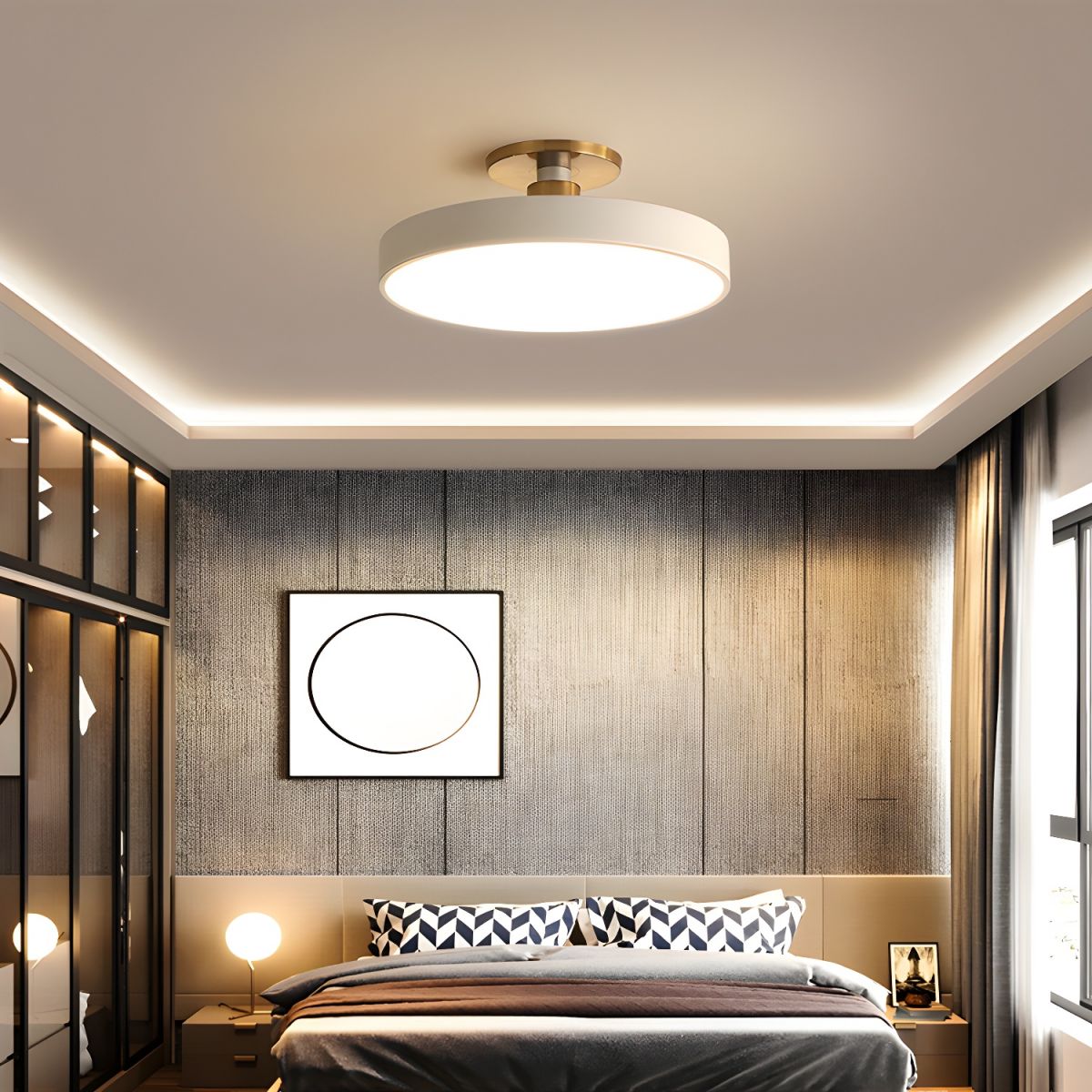 Plafonnier LED Rond Design - Applique Semi-Encastrée