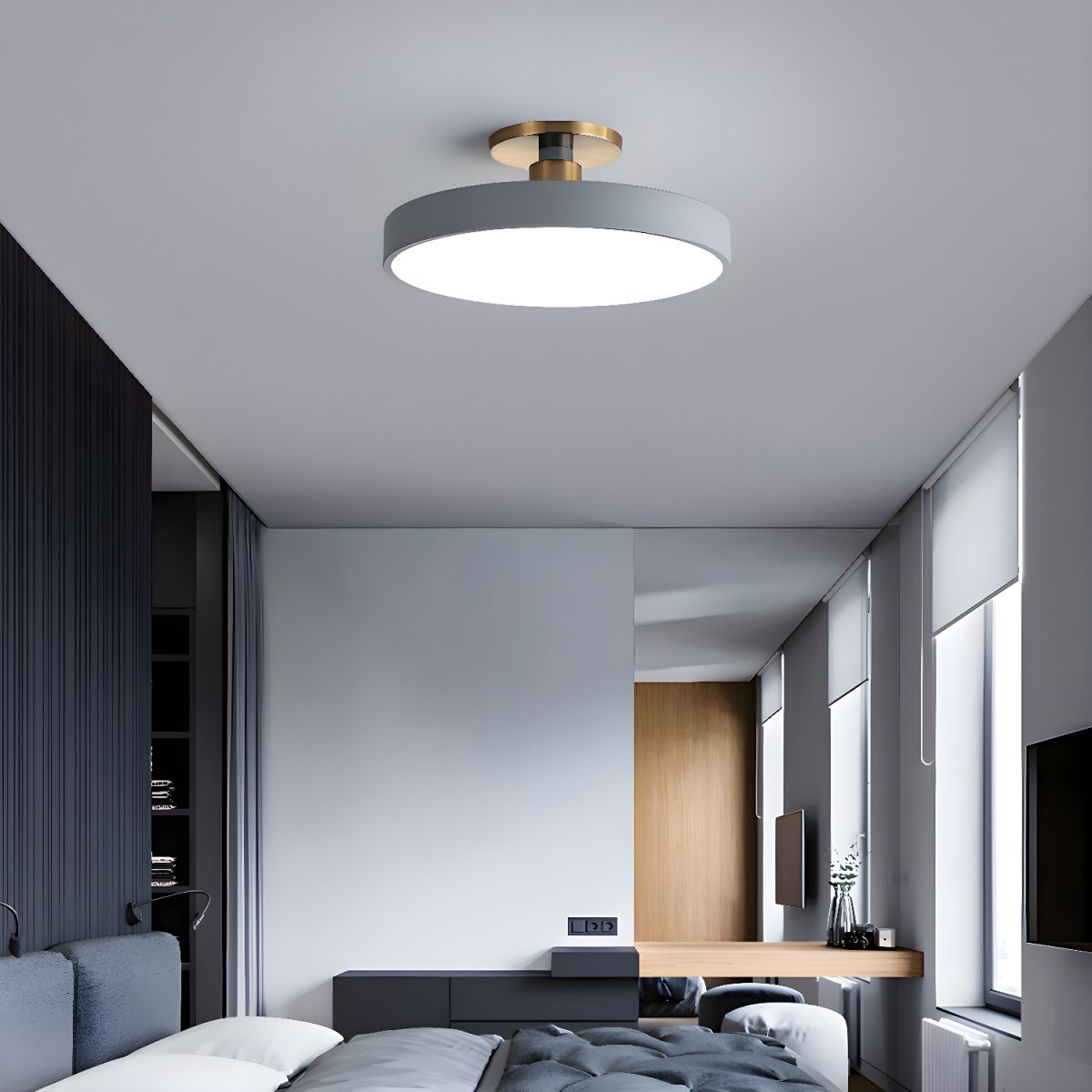 Plafonnier LED Rond Design - Applique Semi-Encastrée