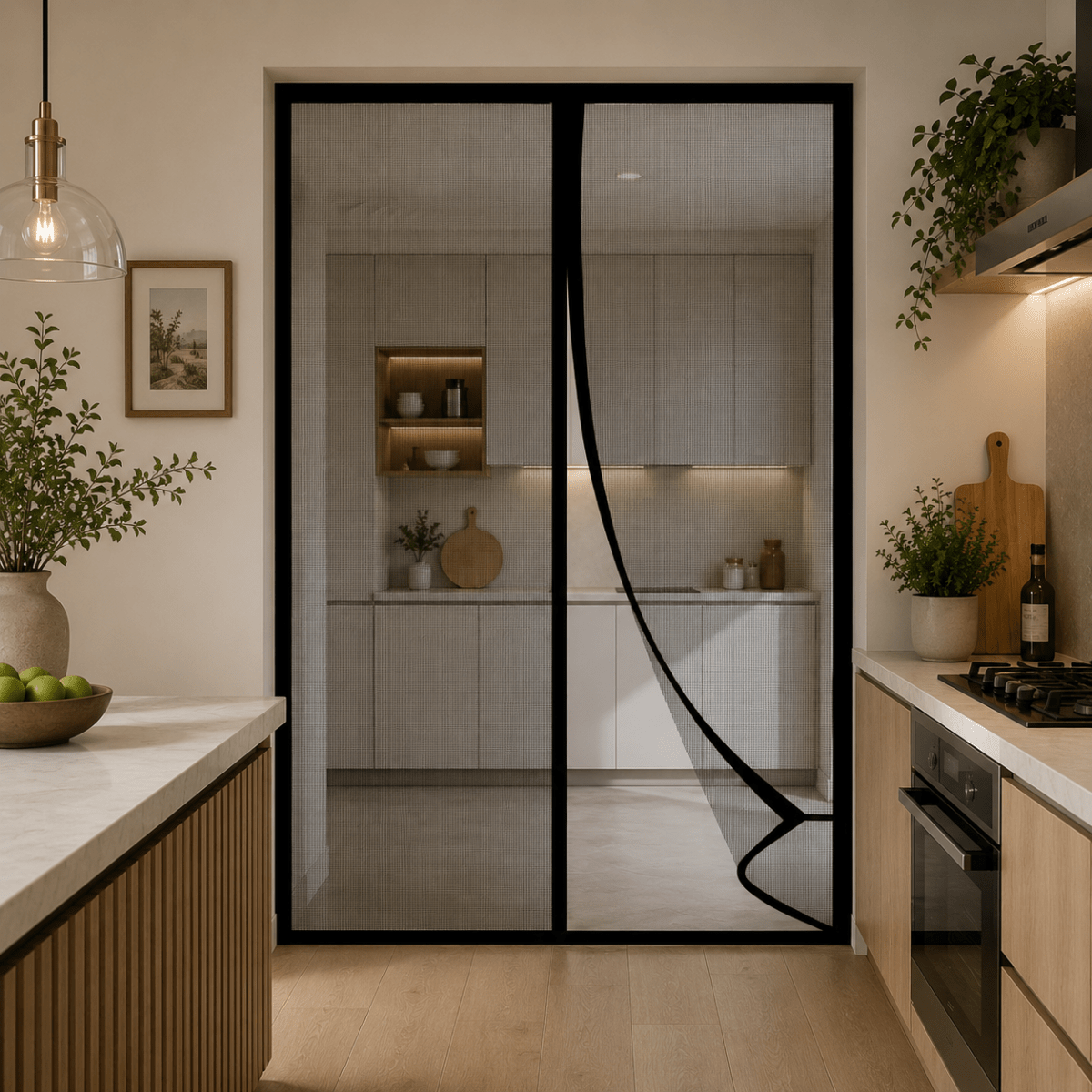 Magnetisch deurgordijn – Ademend gaas, insectenwering voor het balkon of de keuken