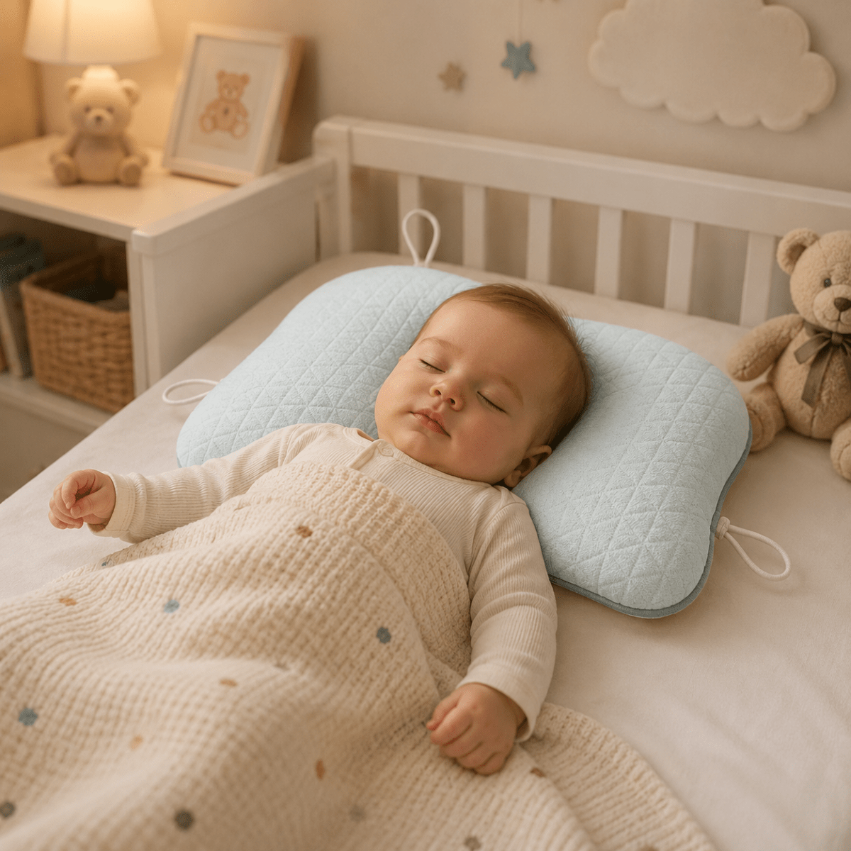 Ergonomic Baby Pillow – Soft, Breathable Material for Comfortable Sleep and Rest