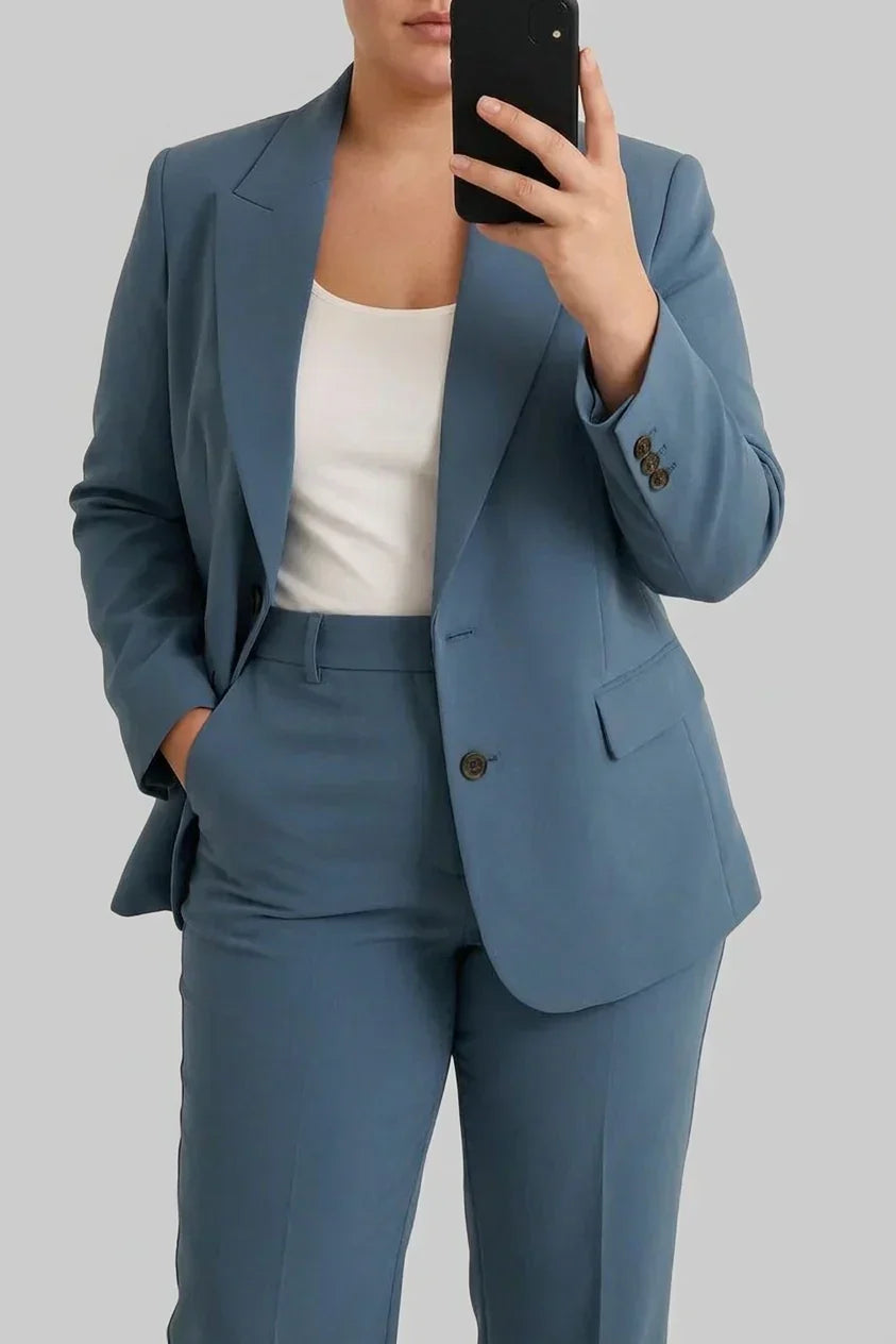 Tailleur Deux Pièces Femme Veste et Pantalon Coordonnés