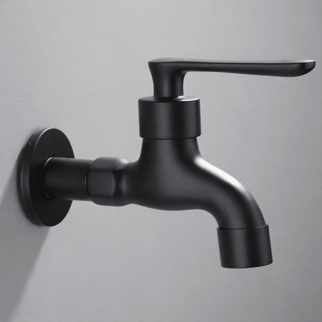 Wall-mounted faucet – Matte black brass for the kitchen, bathroom, or garden
