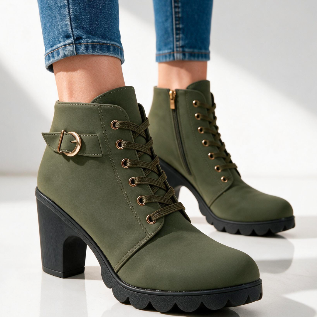 Bottines Femme à Talon Plateforme et Zip Latéral