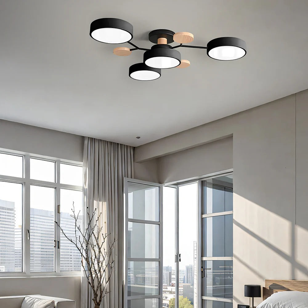 Plafonnier LED Rond en Fer - Lustre Semi-Encastré Design Contemporain