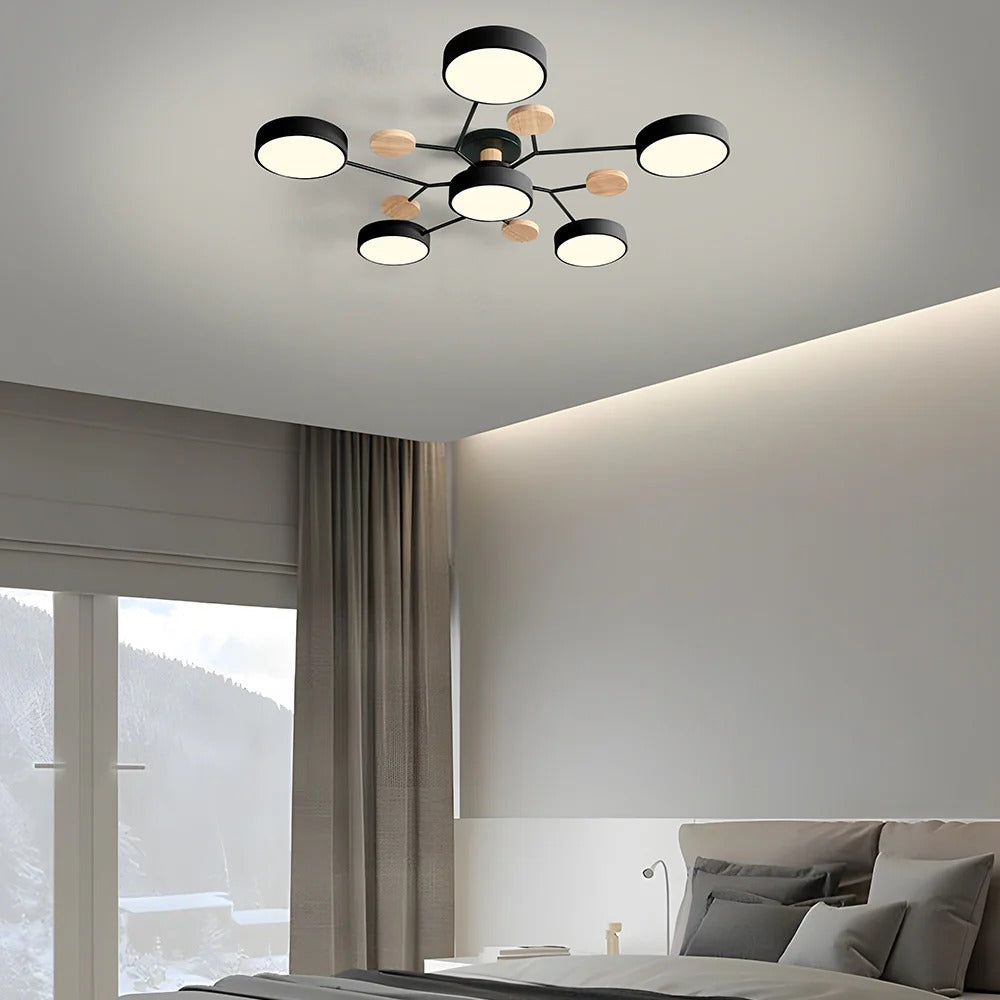 Plafonnier LED Rond en Fer - Lustre Semi-Encastré Design Contemporain