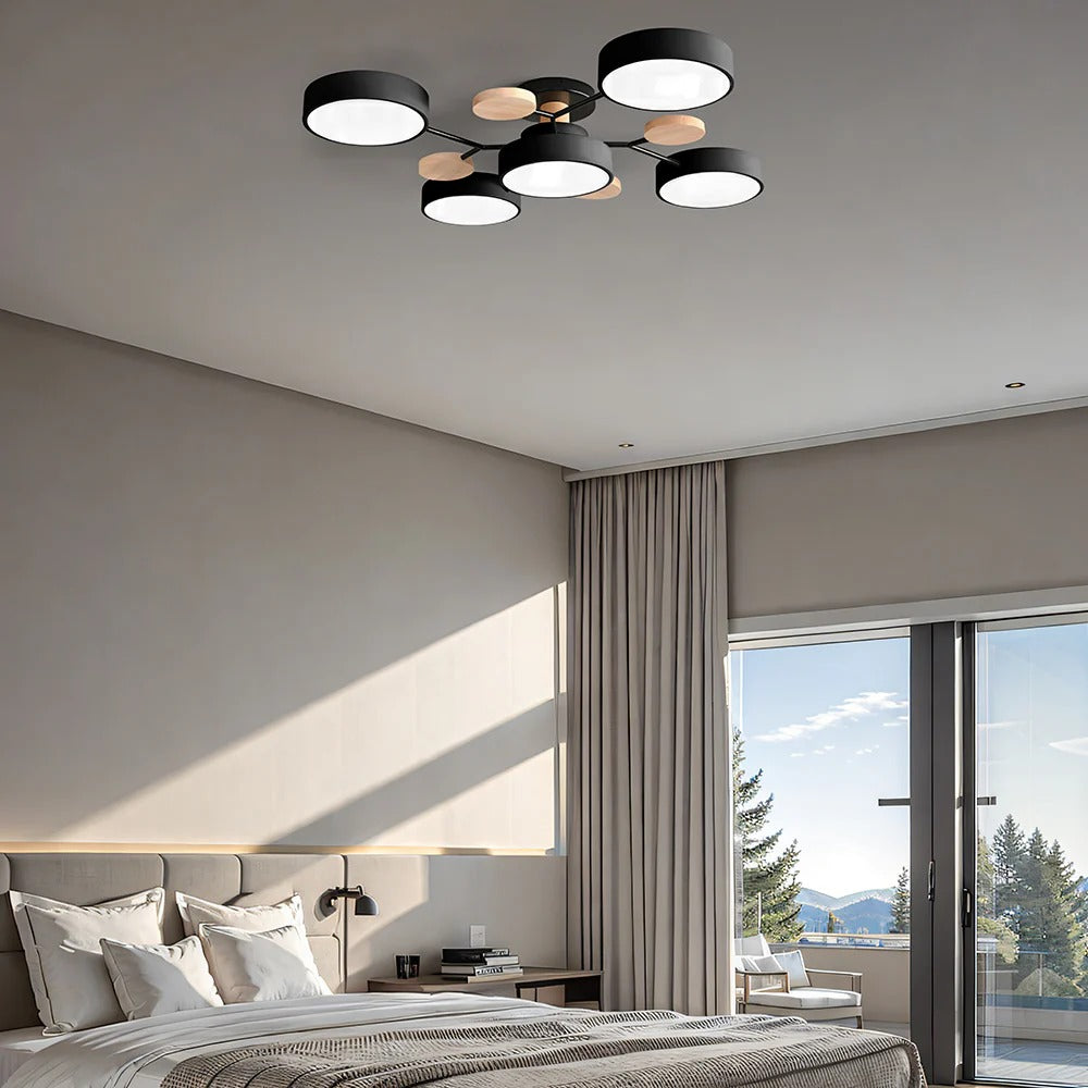 Plafonnier LED Rond en Fer - Lustre Semi-Encastré Design Contemporain