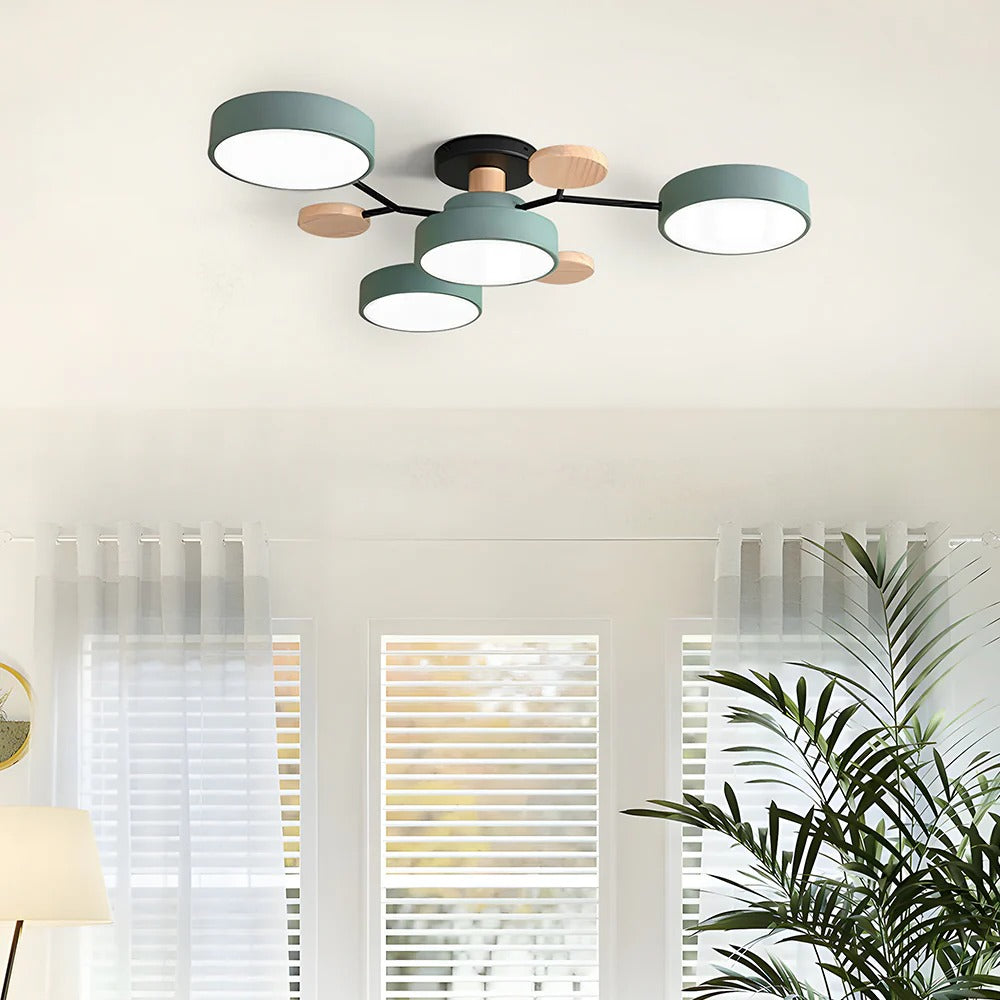 Plafonnier LED Rond en Fer - Lustre Semi-Encastré Design Contemporain
