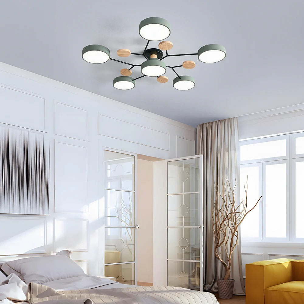 Plafonnier LED Rond en Fer - Lustre Semi-Encastré Design Contemporain