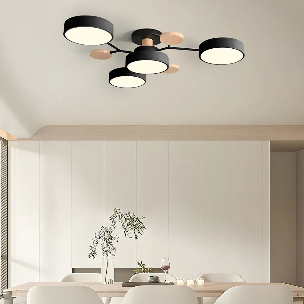 Plafonnier LED Rond en Fer - Lustre Semi-Encastré Design Contemporain