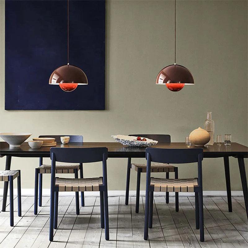 Suspension – Demi-sphère, finition mate au design scandinave pour salle à manger ou salon