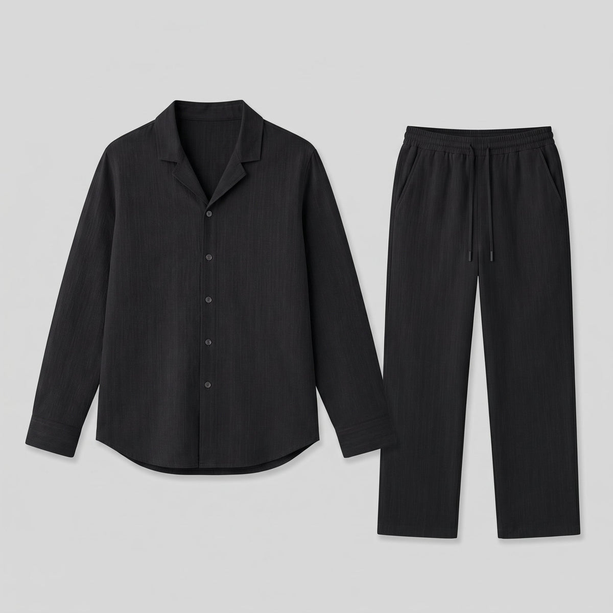 Ensemble Lin Homme Col Cubain - Chemise et Pantalon Été