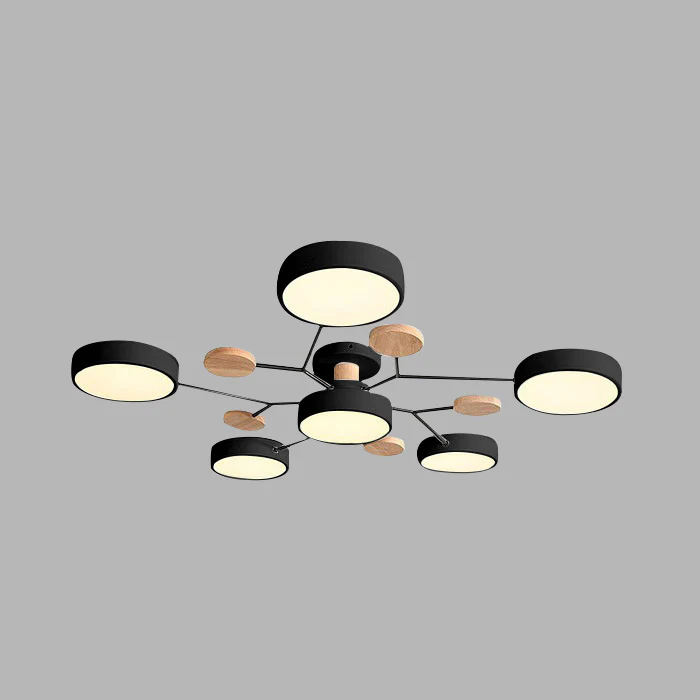Plafonnier LED Rond en Fer - Lustre Semi-Encastré Design Contemporain