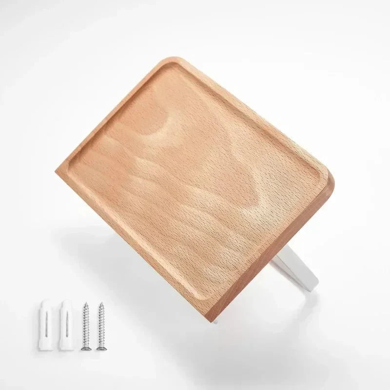 Eleganter Holz Toilettenpapierhalter mit Telefonablage für Badezimmer 3