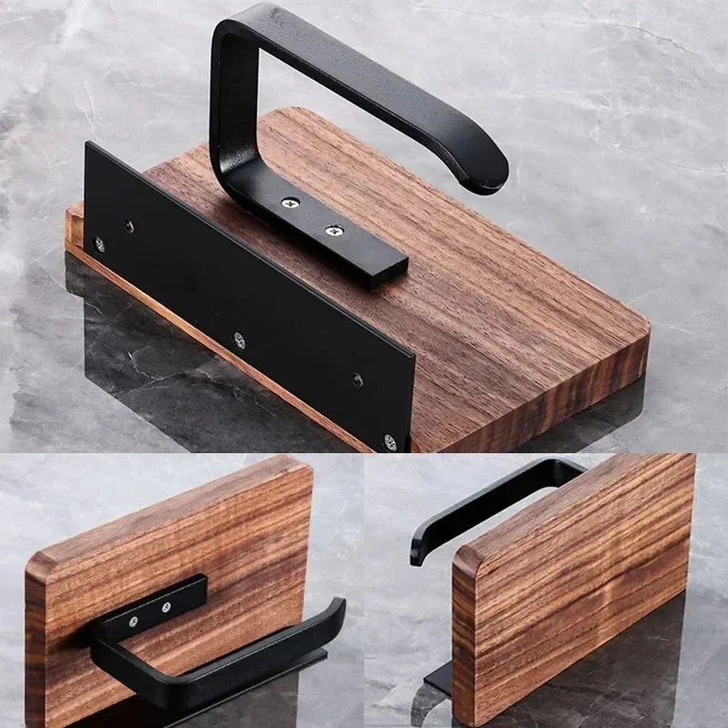 Eleganter Holz Toilettenpapierhalter mit Telefonablage für Badezimmer 4