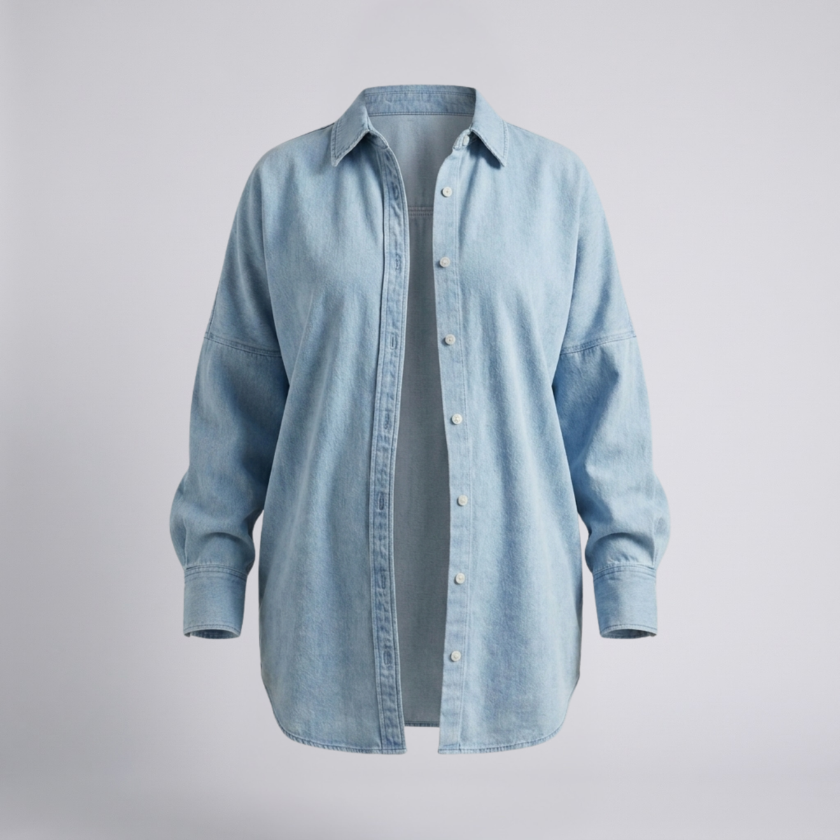 Chemise de Grossesse Boutonnée Coupe Relâchée en Coton