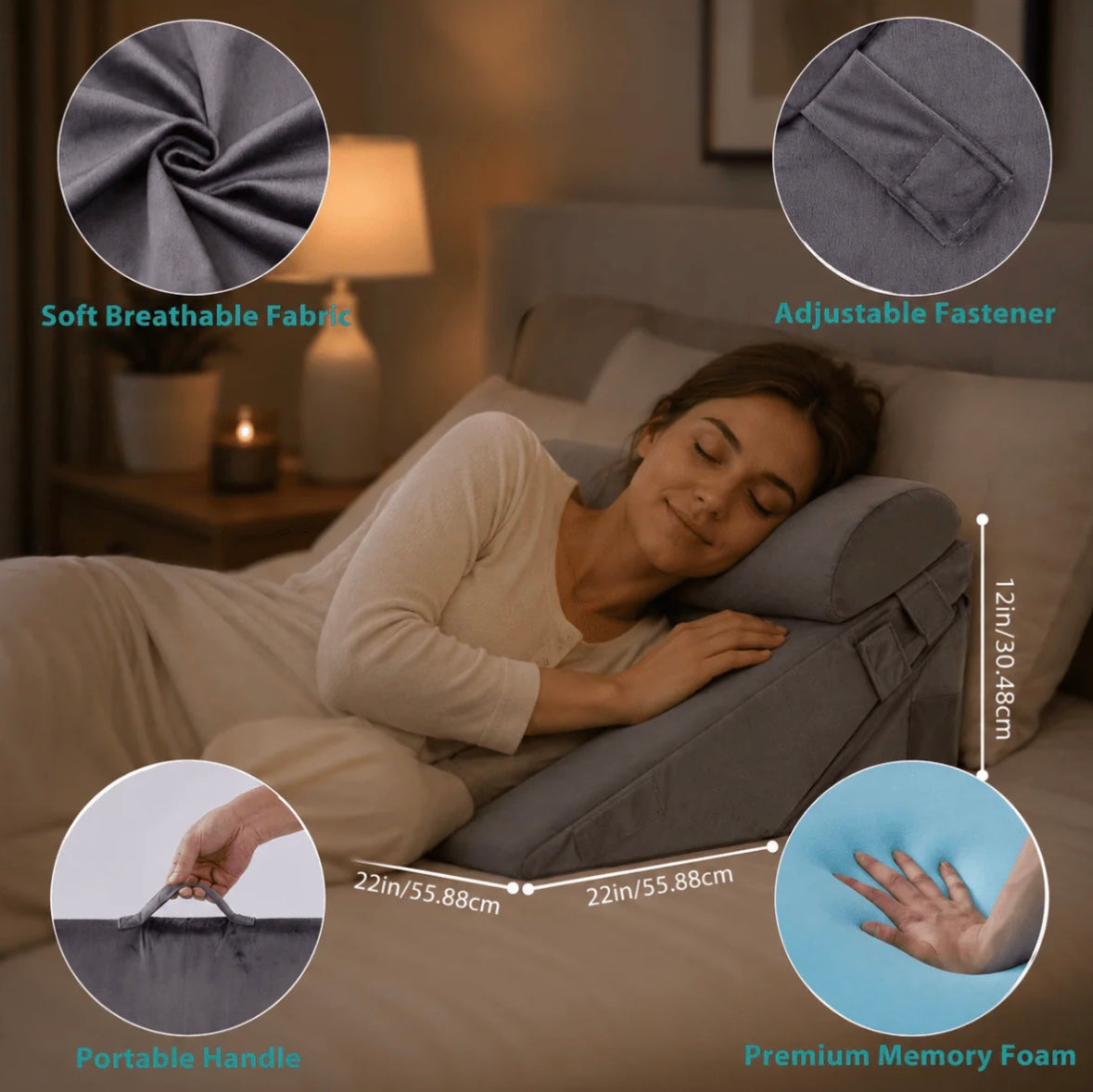 Adjustable Bed Pillow – High-Quality, Soft, and Supportive Foam for the Bedroom or Reading Nook