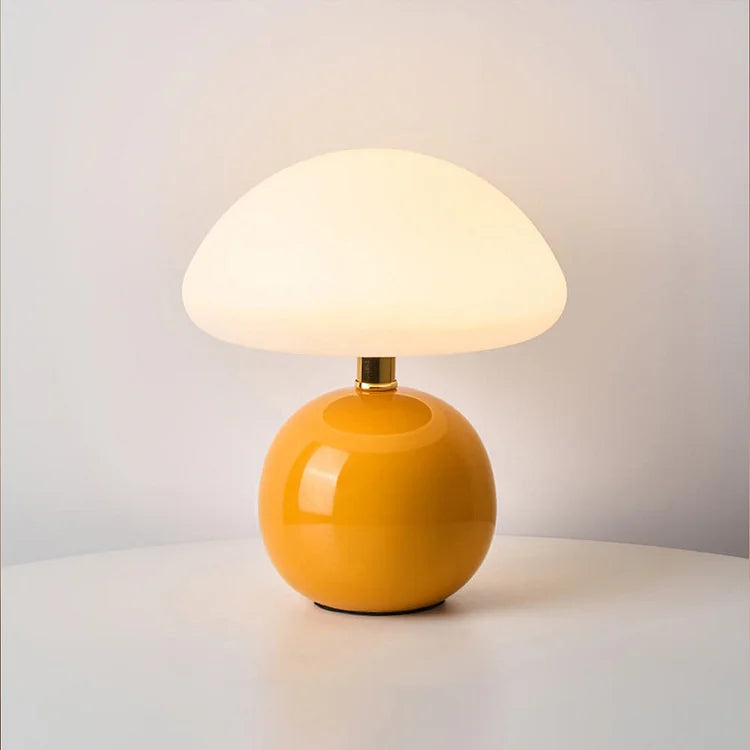 Lampe de Table Champignon Style Rétro Français en Céramique
