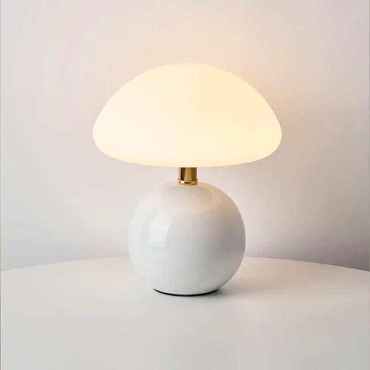 Lampe de Table Champignon Style Rétro Français en Céramique