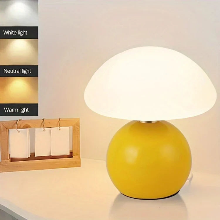 Lampe de Table Champignon Style Rétro Français en Céramique