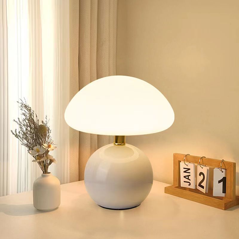 Lampe de Table Champignon Style Rétro Français en Céramique