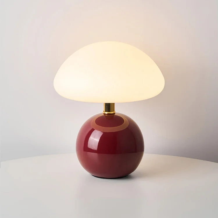 Lampe de Table Champignon Style Rétro Français en Céramique