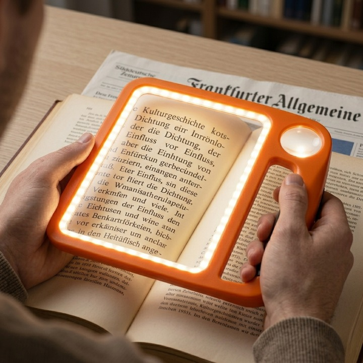 LED Leselupe — 5- & 10-fache Vergrößerung, USB-aufladbar mit 48 LEDs - Zorenza