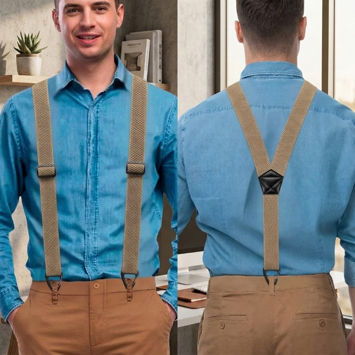Hosenträger Herren mit Hakenclips – X-Back und Y-Form verstellbar - Zorenza