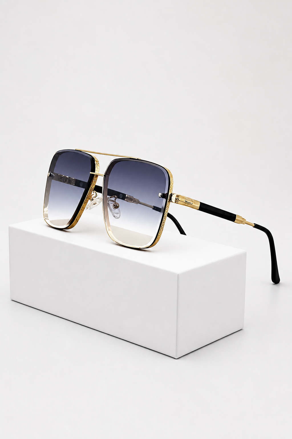 Lunettes de Soleil Aviateur Rétro Monture Dorée et Verres Dégradés UV400