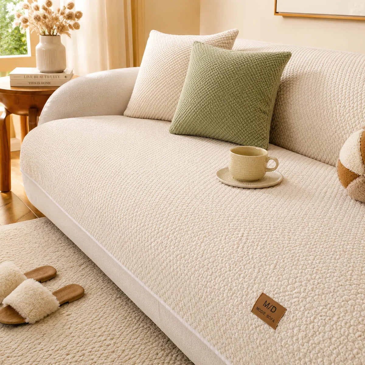 Housse de Canapé Antidérapante pour Animaux - Protection Peluche Douce