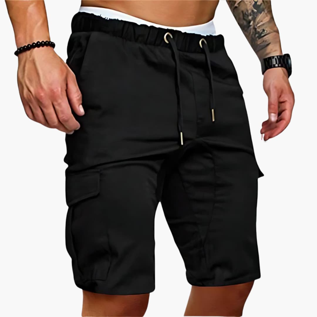Short Cargo Homme Taille Élastique avec Cordon et Poches