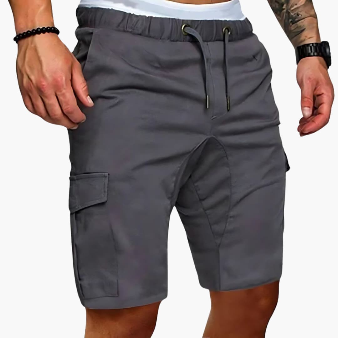 Short Cargo Homme Taille Élastique avec Cordon et Poches