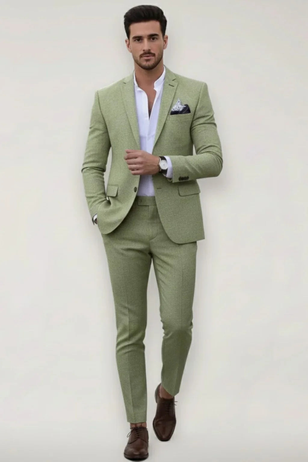 Herren Slim-Fit Zweiteiliger Formeller Anzug für Winter Business und Festliche Anlässe 1