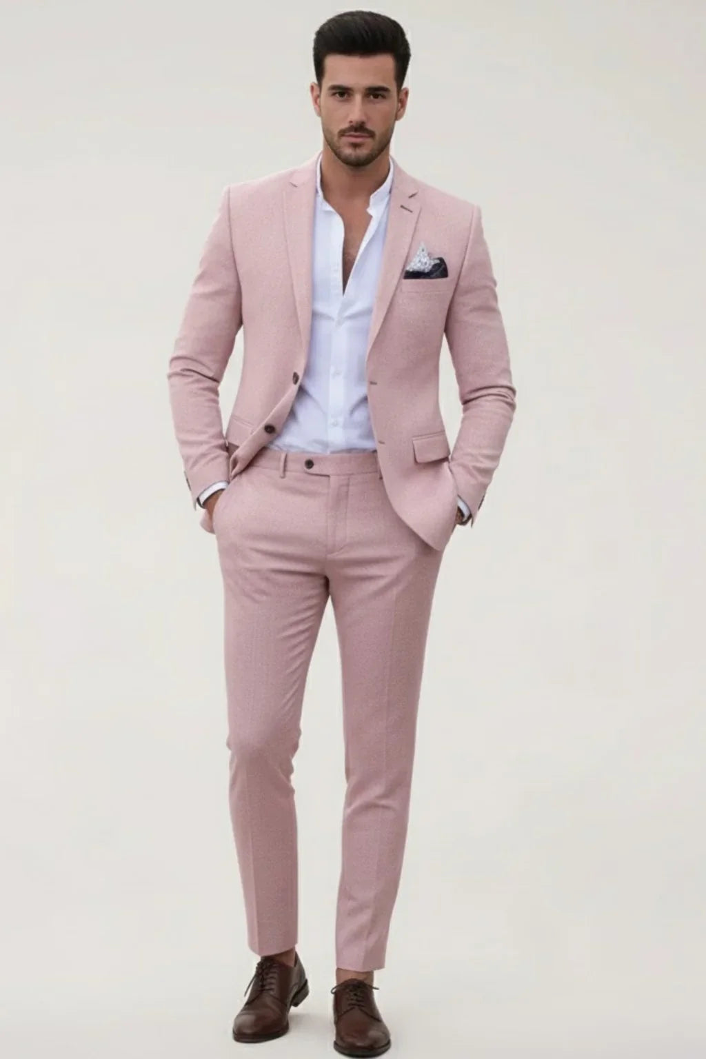 Herren Slim-Fit Zweiteiliger Formeller Anzug für Winter Business und Festliche Anlässe 2