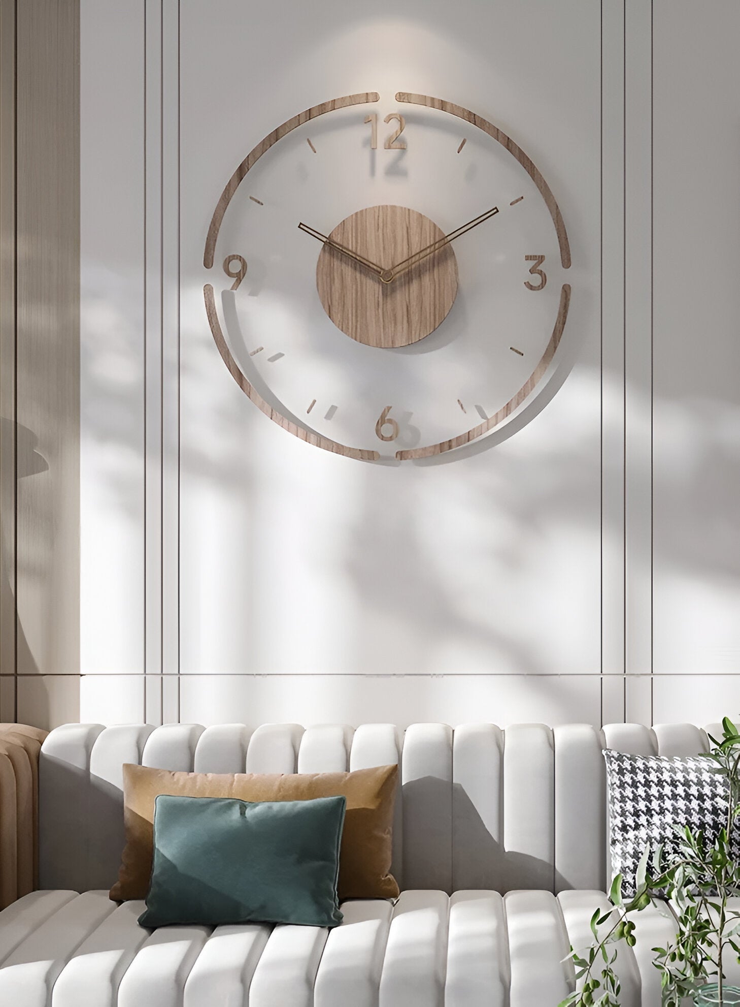 Modern Wall Clock – Transparent Wood Design for the Bedroom, Living Room, or Office