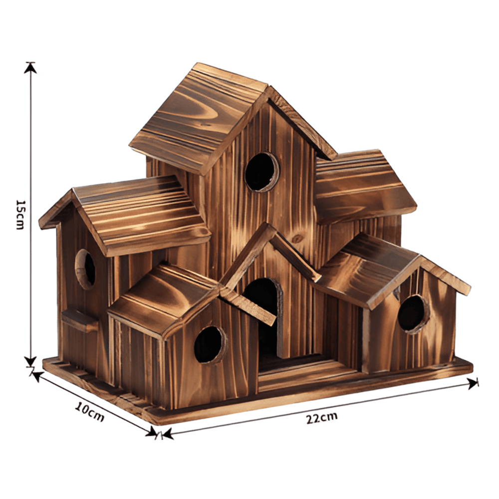 Wooden Birdhouse – Nature, Weather-Resistant Design for the Garden, Balcony, or Patio